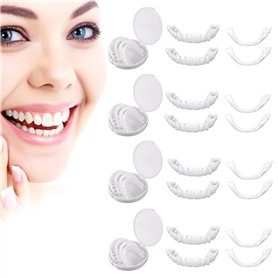 4 Pcs Dentier Provisoire Prothese Dentaire Dentier Fausse Dent Facette Dentaire A Poser Soi Meme Dentier Amovible Haut Et Bas Ap