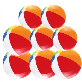 DGMI Lot de 8 ballons de plage gonflables - 4 x 30 cm et 4 x 40 cm - Pour activités estivales