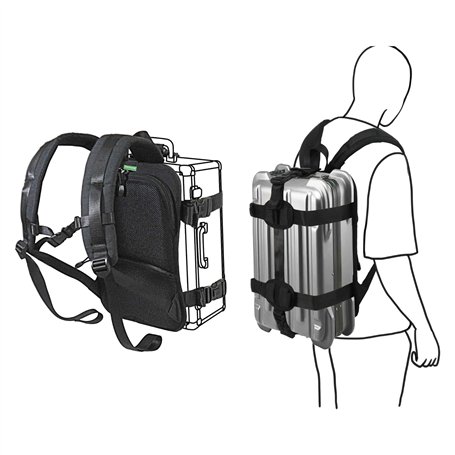 Système de Transport de Sac à Dos avec Sangle réglable – Idéal pour Transporter des valises rigides de Petite à Moyenne Taille.