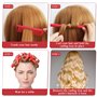 Bigoudis Magiques 40Pcs - Rouleaux Mousse Flexibles pour Cheveux Courts et Longs avec Peigne à Queue et Pince (Rouge)