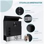 Bl4ckPrint Boîte aux lettres personnalisée anthracite avec compartiment à journaux et 4 clés - Boîte aux lettres murale avec nom
