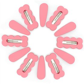 Lot de 12 barrettes à cheveux en acrylique rose pour fille - Accessoires de coiffure pour tout-petits
