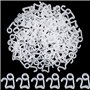 JoGoi Lot de 100 Plastique Crochets à Suspendre pour Guirlande Lumineuse de Noël Bardeau de Gouttière Crochets Extérieurs Blanc