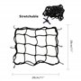 Filet à Bagages 2 Pièces Araignée Elastique avec 6 Crochets pour Moto Scooter Bicyclette VTT Extensible 28 x 28cm Noir