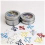 Lot de 50 trombones en métal pour avion - 6 couleurs - 30 mm