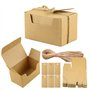 Aweisile 50 Pièces Boite Cadeau Kraft Boîte de Cadeau Boite Papier Kraft avec étiquettes cadeaux et corde de chanvre