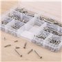 400 Pièces Vis Autotaraudeuses M3 Vis à Tête Plate Croisée, Vis à Bois Cruciforme Inox Vis à Bois Inox en Acier Inoxydable Kit d
