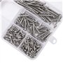 400 Pièces Vis Autotaraudeuses M3 Vis à Tête Plate Croisée, Vis à Bois Cruciforme Inox Vis à Bois Inox en Acier Inoxydable Kit d