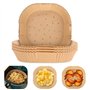 200pcs Papier cuisson air fryer，Papier Sulfurisé Air Fryer，Antiadhésive Paper Liner Accessoires Air Fryer，Carré Friteuse Airfrye