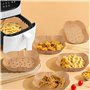 200pcs Papier cuisson air fryer，Papier Sulfurisé Air Fryer，Antiadhésive Paper Liner Accessoires Air Fryer，Carré Friteuse Airfrye