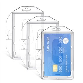 3 Pcs Porte Badge Transparent avec fente