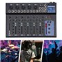 Table de mixage Bluetooth USB Live Studio Audio Table de mixage DJ Console Amplificateur 7 canaux pour réunion de famille, karao