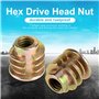Hilitand Meubles Hex Socket Ecrou M4 * 8mm 50Pcs Type Fileté En Alliage De Zinc Fil Hexagone Tête D'écrou Écrous Pour Insert En 