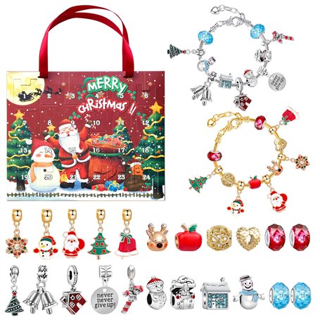 Calendrier de l'avent 2024 Fille Calendrier de l avent Bijoux 24 Sti DIY Calendrier de Noël Charms Bracelet Kit Fabrication Crea