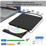 Lecteur CD Externe pour PC USB 3.0 et Type-C CD/DVD +/-RW Graveur Enregistreur Plug and Play CD/DVD +/-RW Drive DVD Player Trans
