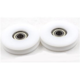 feedal Lot de 2 poulies de guidage à roulement à billes en nylon avec rainure en U de 46 mm