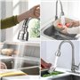 Vinabo Aérateur pour robinet rotatif à 360 °, buse robinet cuisine, évier avec filtre régulateur de tête, 2 modes, aérateur robi