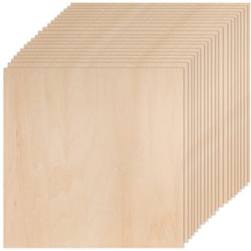 ZEONHAK Lot de 20 feuilles de bois carrées de 25