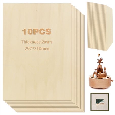 Lot de 10 plaques de contreplaqué de 2 mm