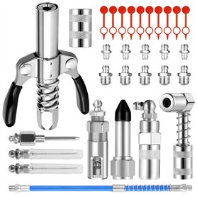Lot de 28 adaptateurs de pistolet à graisse - Coupler G - Avec tuyau de 30 cm et embout de presse à graisse - 8 types - Pour tou