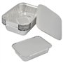 20 Pièces Barquettes Jetables Aluminium 1900 Ml Boite Aluminium avec Couvercle Plat Aluminium Jetable Grand Format pour la Cuiss