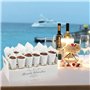 30Pcs Cône Confettis Mariage Blanc avec Fleurs Séchées Biodégradables, Support, Autocollants et Cordes - Canon à Confettis en Pa