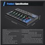 Begoniape Table de mixage audio 7 canaux, 48 V USB Bluetooth, compatible avec différents appareils égaliseur avec amplificateur 