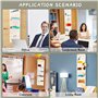 Jesustree Tableau de Poche Rangement Dossier Organisateur en Tissu Fichiers Suspendus Format Lettre 5 Pochettes avec étiquette S