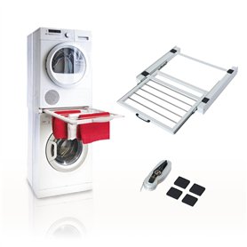 MEIN Kit de superposition universel pour machine à laver et sèche-linge avec sangles de fixation support universel avec séchoir