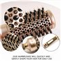 Brosse Cheveux Ronde 2 Pcs Brosse Brushing Brosse à Poils de Sanglier Peigne Ovale de Massage Antistatique Volume de Cheveux et 