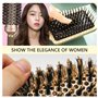 Brosse Cheveux Ronde 2 Pcs Brosse Brushing Brosse à Poils de Sanglier Peigne Ovale de Massage Antistatique Volume de Cheveux et 