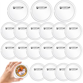 RXKFIGX 30Pcs Badges Ronds Personnalisables 60mm Badge Personnalisé en Acrylique Transparents Set de Faire Ses Badges avec Eping
