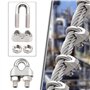 Serre Cable Acier 3mm+ M3 Cosses de Câble Metallique+Manchons en Aluminium