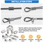 RXKFIGX 36 Pièce Serre Cable Acier,Serre Cable INOX,Serre Cable Acier 3mm+ M3 Cosses de Câble Metallique+Manchons en Aluminium, 