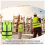 2 pièces Gilet De Sécurité Réfléchissant Haute Visibilité Vêtements Travail Directeur Exécutif Gilet Veste Zip Brace Sécurité Té