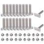 20 Pièces Vis à Tête Marteau m8 En Acier Inoxydable 10pièces Écrous Et Boulons De Serre En Aluminium Argenté Entièrement Filetée