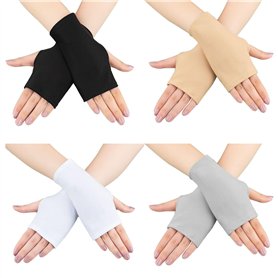 KAYEF 4 paires de gants de protection solaire doigts ouverts Gants femmes doigts ouverts gants UV Gants poignet légers doigts ou