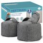 HEFTMAN Arret De Porte Tissu Butoir Porte Avec Poignée Cale Porte Bloc Porte Sable Butoir Pour Porte Tissu - Gris - Lot De 2