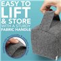 HEFTMAN Arret De Porte Tissu Butoir Porte Avec Poignée Cale Porte Bloc Porte Sable Butoir Pour Porte Tissu - Gris - Lot De 2