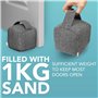 HEFTMAN Arret De Porte Tissu Butoir Porte Avec Poignée Cale Porte Bloc Porte Sable Butoir Pour Porte Tissu - Gris - Lot De 2