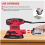 Delta Sander Ponceuse Orbitale 220W 13000RPM Avec Collecteur De PoussièRe, Ponceuse Manuelle 1,6 A Avec 20 Papiers De Verre Pour