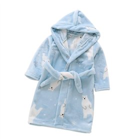 DEBAIJIA Bambin Peignoir 0-14T Enfant Robe de Chambre Bébé Pyjamas Infantile Chemise de Nuit Sleepsuit Unisexe Garçon Fille（Bleu