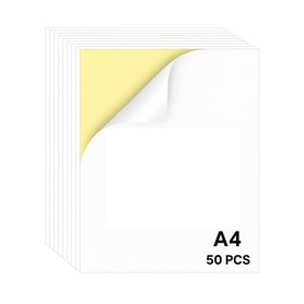 50 feuilles A4 d’étiquettes autocollantes – Surface lisse