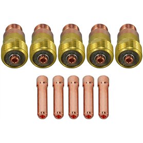 RIVERWELD Corps de Collet pour Diffuseur de Gaz Compact TIG 17GL116 10N23S 1.6mm kit d'assortiment pour QQ300 PTA DB SR WP 17 18
