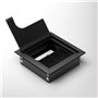 Passe Câbles Encastrable Bureau 2 Pièces en Alliage d'aluminium 80 mm * 80 mm avec Joint Brosse pour Bureaux Rangement et Organi
