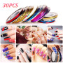 JOYBOY Kit de Nail Art Pinceau,Nail Art Design Set avec 15 Peinture Brosse à Pinceaux,2 Boîtes Ongles Strass et 1 Boîte de Papie