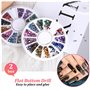 JOYBOY Kit de Nail Art Pinceau,Nail Art Design Set avec 15 Peinture Brosse à Pinceaux,2 Boîtes Ongles Strass et 1 Boîte de Papie