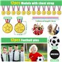 140pcs Football Anniversaire Cadeau avec Ballon Football Porte Clés Medailles Bracele