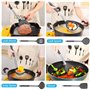TWBEST Ustensiles de Cuisine Silicone,44pcs Ensemble d'ustensiles de Cuisine en Silicone avec 20 Hameçons,5 Petites Cuillères de