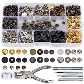 140pcs Boutons Pressions Métal